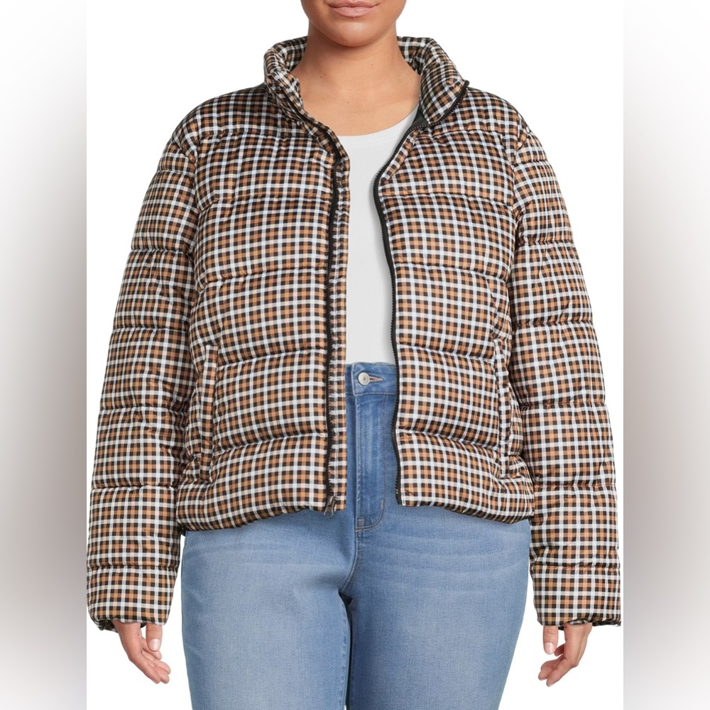 Gingham plus bomber jacket